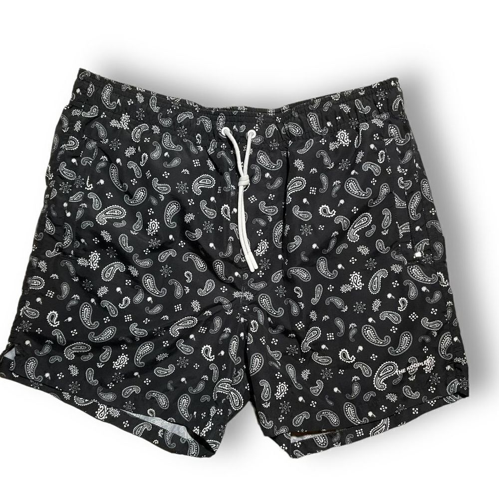 🌑 The Kooples Swim‎ Trunks Men’s Medium | Black Paisley Bandana Print